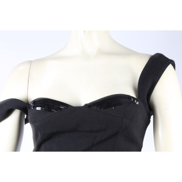 Victoria Beckham Black Sleeveless Fitted Midi Sheath Dress Size 2 - Picture 10 of 16